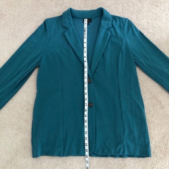 J. Jill Wearever Teal Blazer Women's Size MP Relaxed Fit - Picture 11 of 14